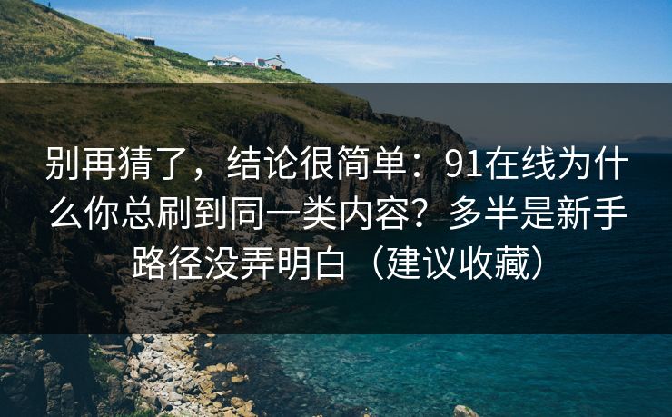 别再猜了，结论很简单：91在线为什么你总刷到同一类内容？多半是新手路径没弄明白（建议收藏）