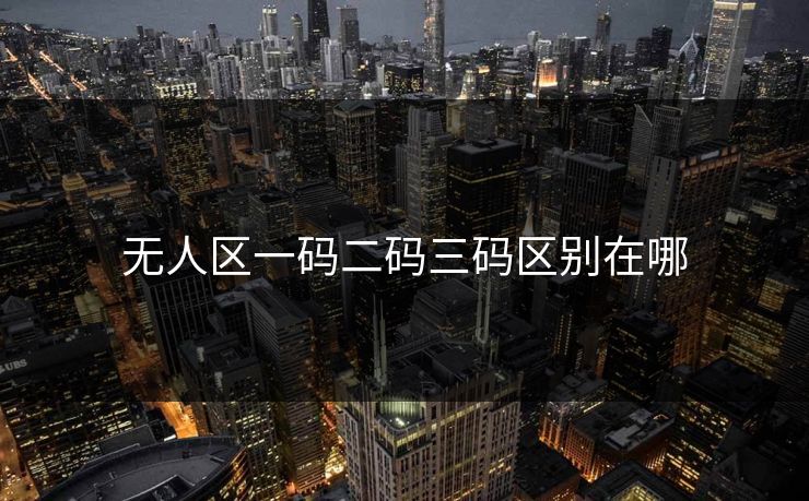 无人区一码二码三码区别在哪