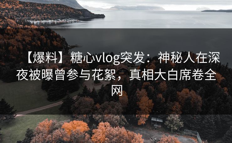 【爆料】糖心vlog突发：神秘人在深夜被曝曾参与花絮，真相大白席卷全网
