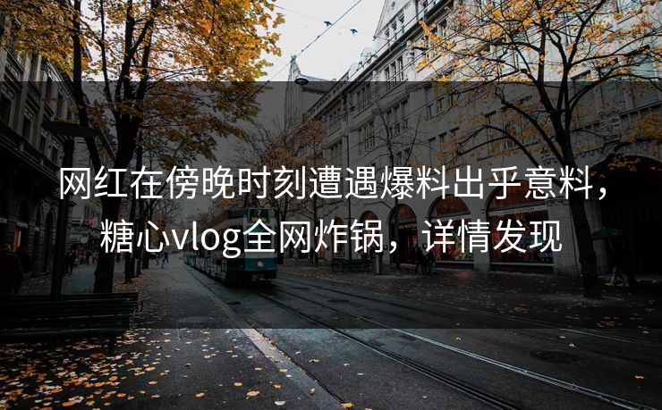 网红在傍晚时刻遭遇爆料出乎意料,糖心vlog全网炸锅,详情发现 网红在傍晚时刻遭遇爆料出乎意料,糖心vlog全网炸锅,详情发现