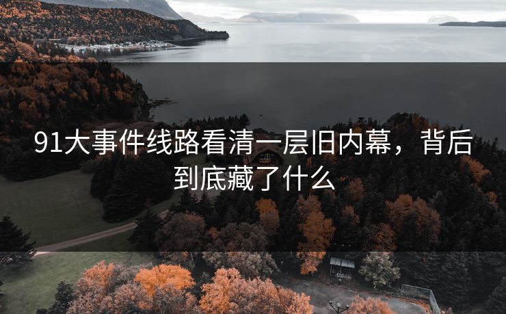 91大事件线路看清一层旧内幕，背后到底藏了什么